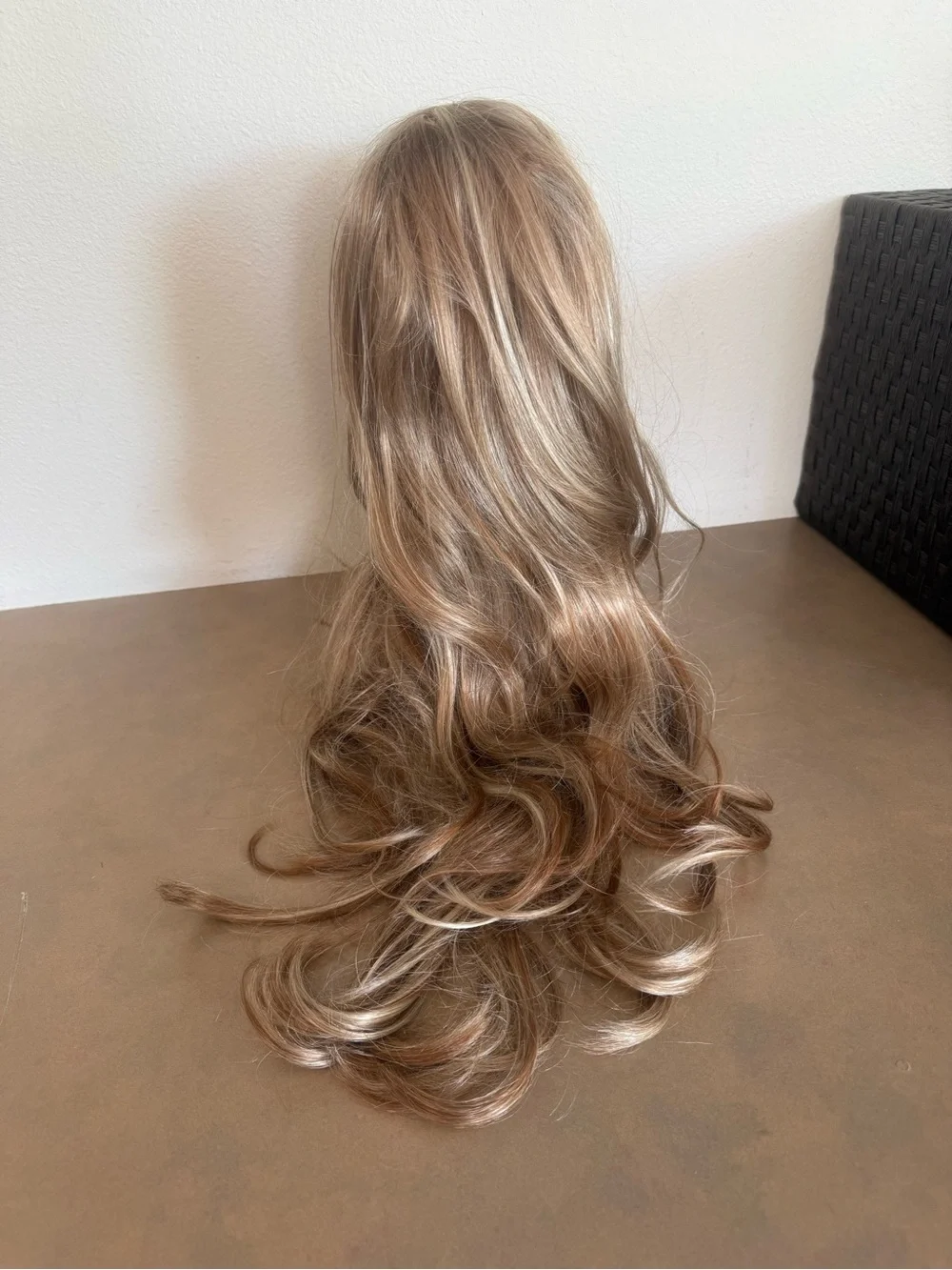 Blonde Layered Synthetic Wig with Bangs - Natural Blonde